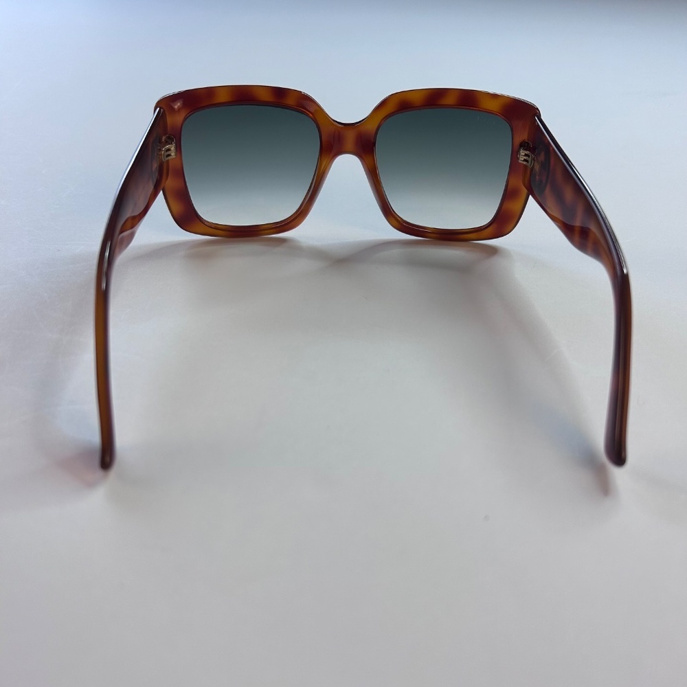 GUCCI Oversized Square Blonde Havana Green Classic Sunglasses GG0141S 3814 - Picture 5 of 16